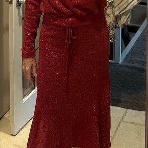 Sparkling Red Knit Dress